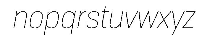 Tofino NarrowThinItalic Instance Font LOWERCASE