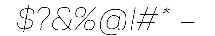 Tofino ThinItalic Instance Font OTHER CHARS