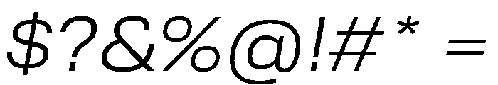 Tofino WideBookItalic Instance Font OTHER CHARS
