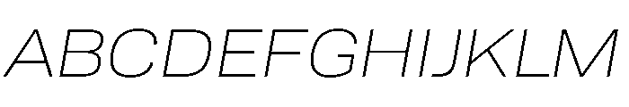 Tofino WideLightItalic Instance Font UPPERCASE