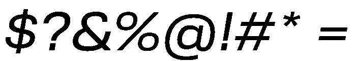 Tofino WideRegularItalic Instance Font OTHER CHARS