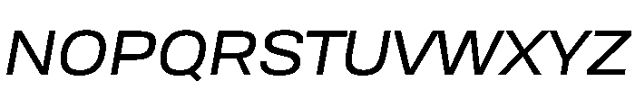 Tofino WideRegularItalic Instance Font UPPERCASE