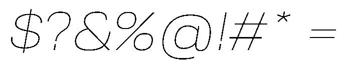 Tofino WideThinItalic Instance Font OTHER CHARS