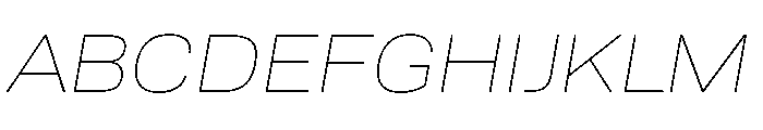 Tofino WideThinItalic Instance Font UPPERCASE