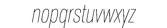 TofinoCond ThinItalicPersonal Font LOWERCASE