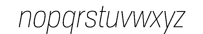 TofinoNarrow LightItalicPersonal Font LOWERCASE