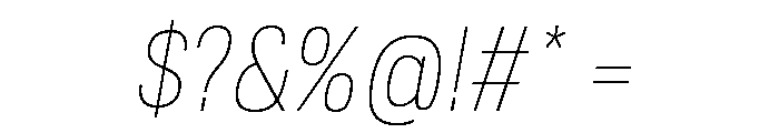TofinoNarrow ThinItalicPersonal Font OTHER CHARS
