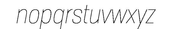 TofinoNarrow ThinItalicPersonal Font LOWERCASE