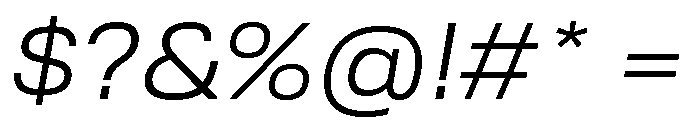 TofinoWide BookItalicPersonal Font OTHER CHARS