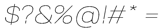 TofinoWide ThinItalicPersonal Font OTHER CHARS