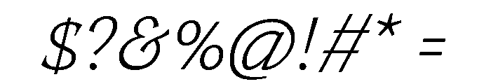 TongariLimited Lightitalic Font OTHER CHARS