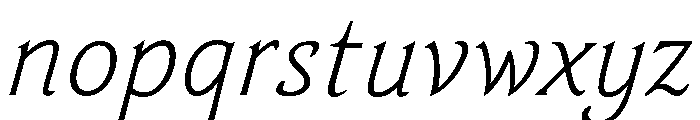 TongariLimited Lightitalic Font LOWERCASE