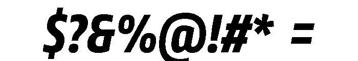 Tonos Condensed Bold Italic Font OTHER CHARS