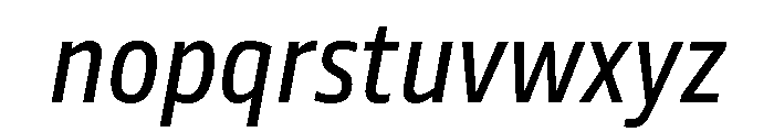Tonos Condensed Regular Italic Font LOWERCASE