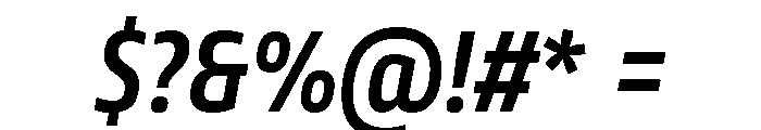 Tonos Condensed Semi Bold Italic Font OTHER CHARS