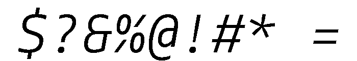Tonos Mono Light Italic Font OTHER CHARS