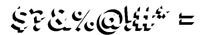 Town Dimensional Black Shadow Font OTHER CHARS