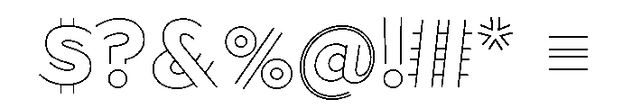 Town Lines Black Outer Font OTHER CHARS