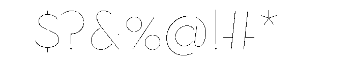 Town Stencil Hairline Font OTHER CHARS