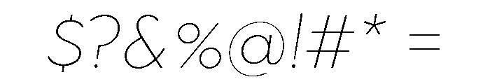 Town Text Thin Italic Font OTHER CHARS