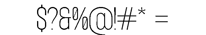 TRT unamo Thin Font OTHER CHARS