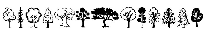 Trees doodle Font UPPERCASE