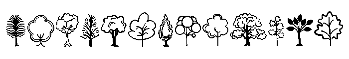 Trees doodle Font UPPERCASE