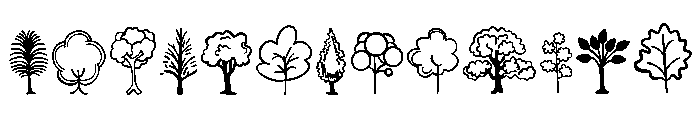 Trees doodle Font LOWERCASE