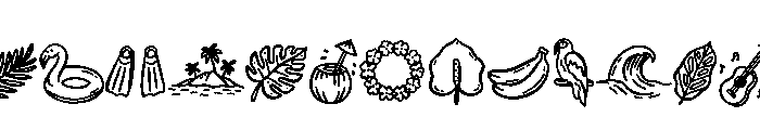 Tropical doodles Font UPPERCASE