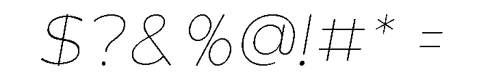 True Ethic Extra Light Italic Font OTHER CHARS
