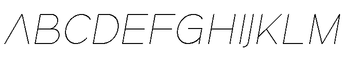 True Ethic Extra Light Italic Font UPPERCASE