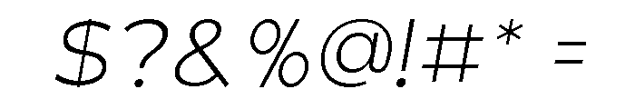 True Ethic Light Italic Font OTHER CHARS