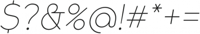 Trakya Sans Alt 100 Thin Italic otf (100) Font OTHER CHARS