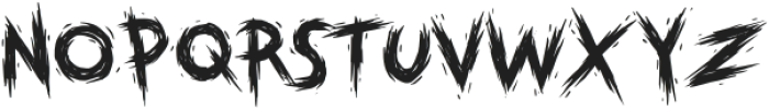 Trashed Regular otf (400) Font UPPERCASE