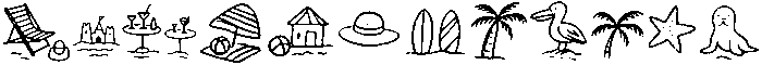 TropicalDoodlelineart otf (400) Font UPPERCASE