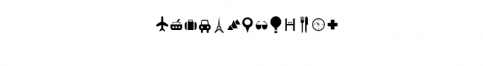 Travel Icon Font Font UPPERCASE