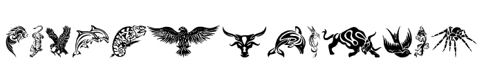 Tribal Animals Tattoo Designs Font UPPERCASE