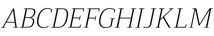 Trirong ExtraLight Italic Font UPPERCASE