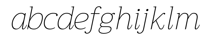 Trirong Thin Italic Font LOWERCASE