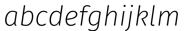 Trujillo ExtraLight Italic Font LOWERCASE