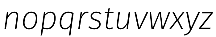 Trujillo ExtraLight Italic Font LOWERCASE