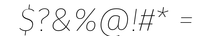 Trujillo Thin Italic Font OTHER CHARS