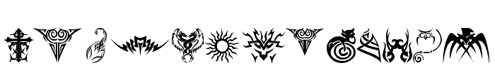 tribal tattoo font Font LOWERCASE