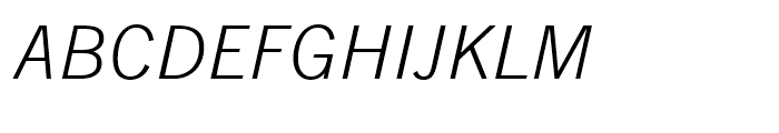 Trade Gothic Next Light Italic Font UPPERCASE