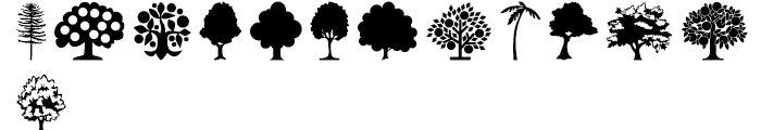 Tree Assortment Regular Font LOWERCASE