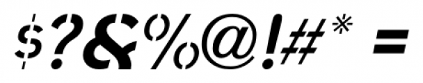 Trafalgar Stencil Oblique JNL Regular Font OTHER CHARS