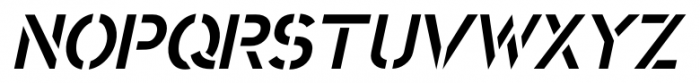 Trafalgar Stencil Oblique JNL Regular Font UPPERCASE