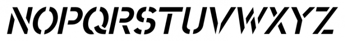 Trafalgar Stencil Oblique JNL Regular Font LOWERCASE