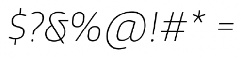 Trasandina Thin Italic Font OTHER CHARS