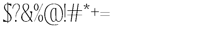 TRT Montero Thin Font OTHER CHARS